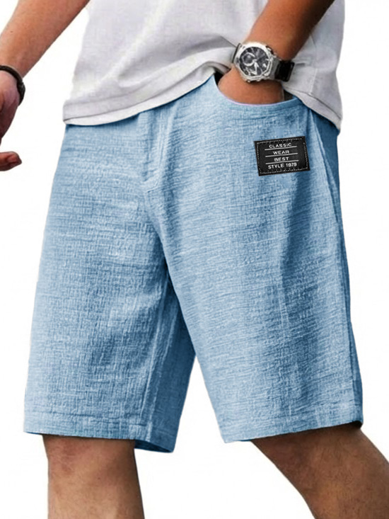 Modische, lässige Herren-Shorts aus Leinenimitat-deurabatt