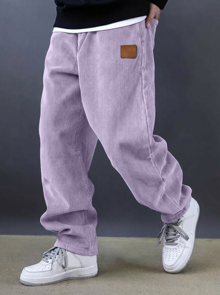 Herren einfache und vielseitige Cordhosen bequeme lockere gerade Beine-deurabatt