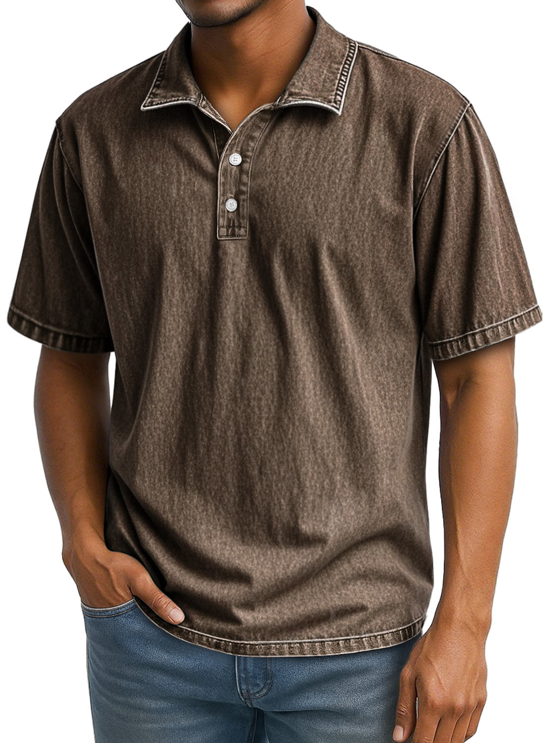 Herren Retro Daily Revers Casual Kurzarm POLO Shirt-deurabatt