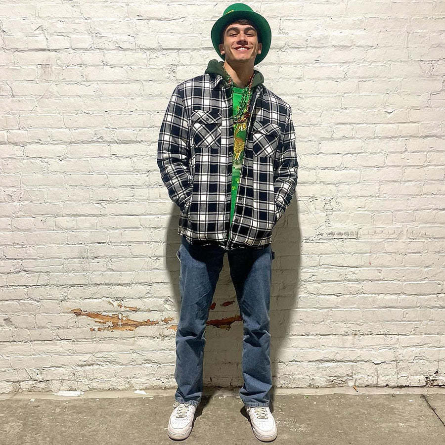 2025 neues kariertes Kaschmirhemd für Herren mit verdicktem Revers