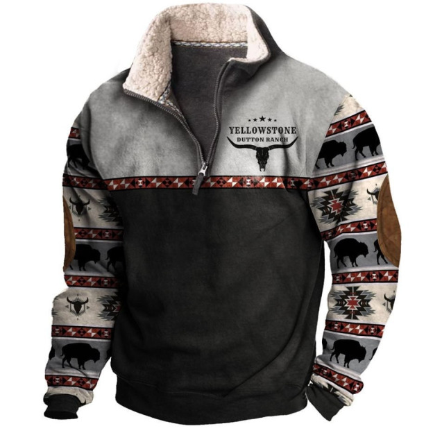 Herren Vintage Western Cowboy Sweatshirt