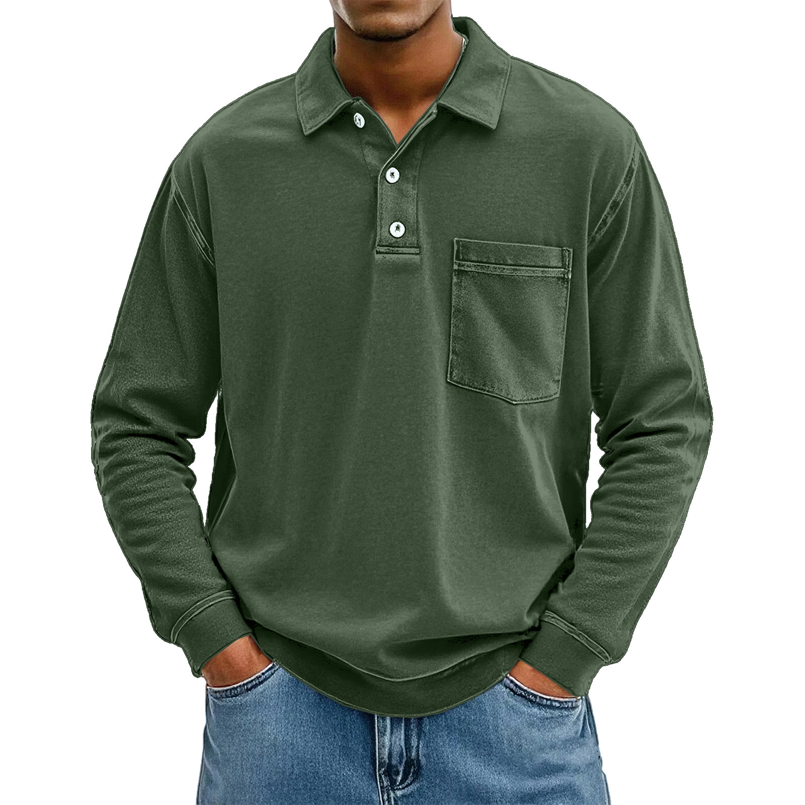 Abverkauf 70% Rabatt - Männer können diesem bequemen Vintage-Pocket-Polohemd nicht widerstehen-deurabatt