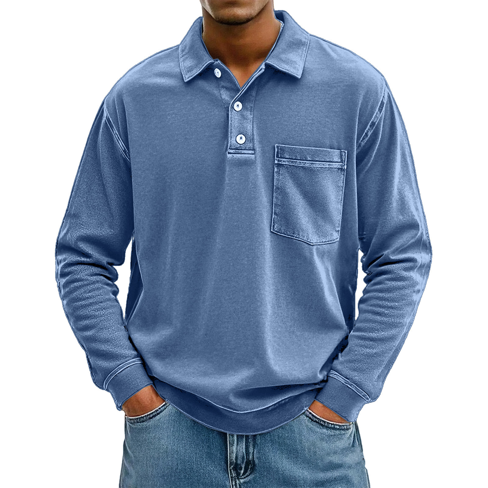 Abverkauf 70% Rabatt - Männer können diesem bequemen Vintage-Pocket-Polohemd nicht widerstehen-deurabatt