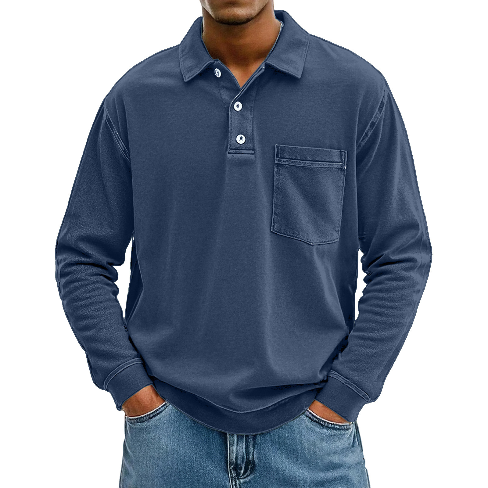 Abverkauf 70% Rabatt - Männer können diesem bequemen Vintage-Pocket-Polohemd nicht widerstehen-deurabatt