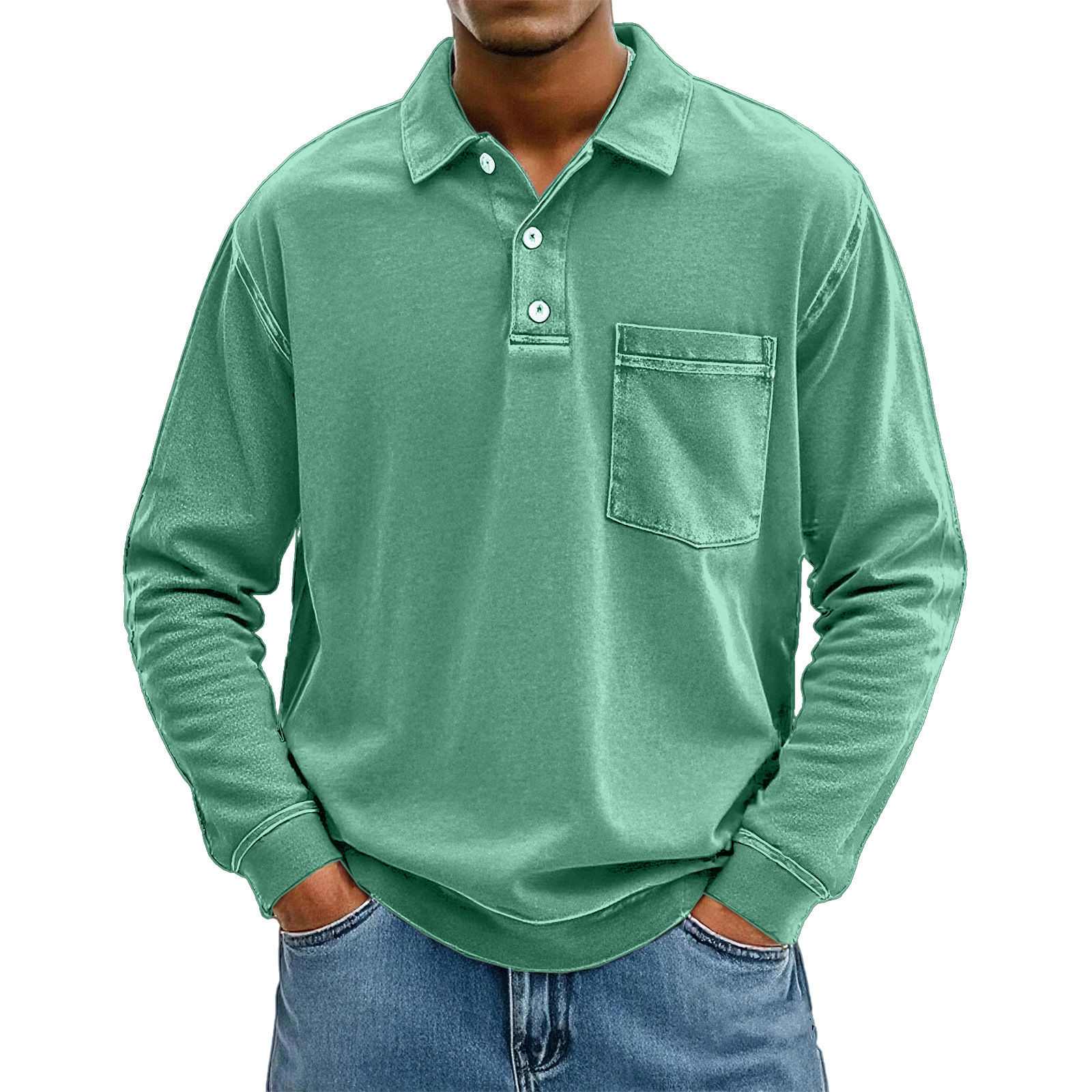 Abverkauf 70% Rabatt - Männer können diesem bequemen Vintage-Pocket-Polohemd nicht widerstehen-deurabatt