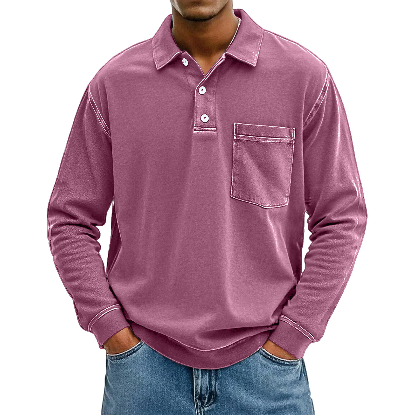 Abverkauf 70% Rabatt - Männer können diesem bequemen Vintage-Pocket-Polohemd nicht widerstehen-deurabatt
