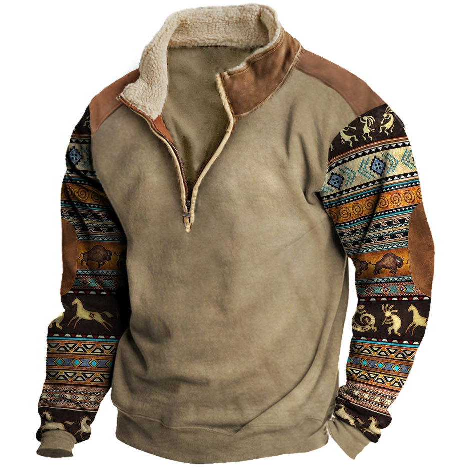 Herren Vintage Western Cowboy Sweatshirt-deurabatt