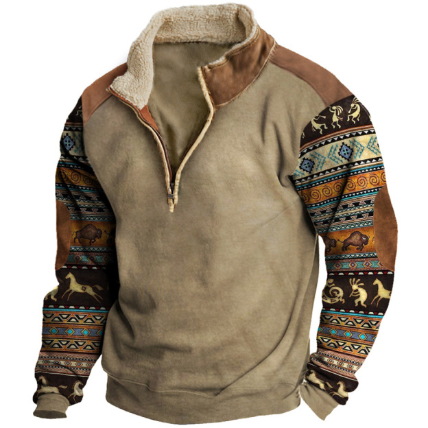 Herren Vintage Western Cowboy Sweatshirt
