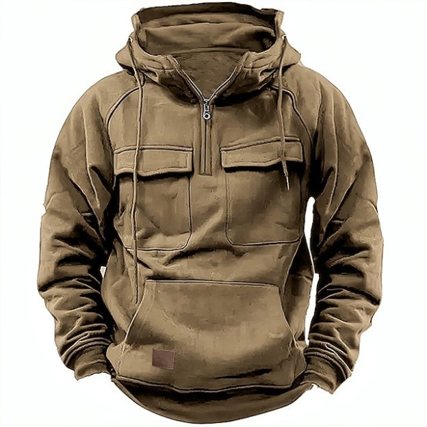 Men's Hoodie Quarter Zip Hoodie Tactical Hoodie-larucoarto