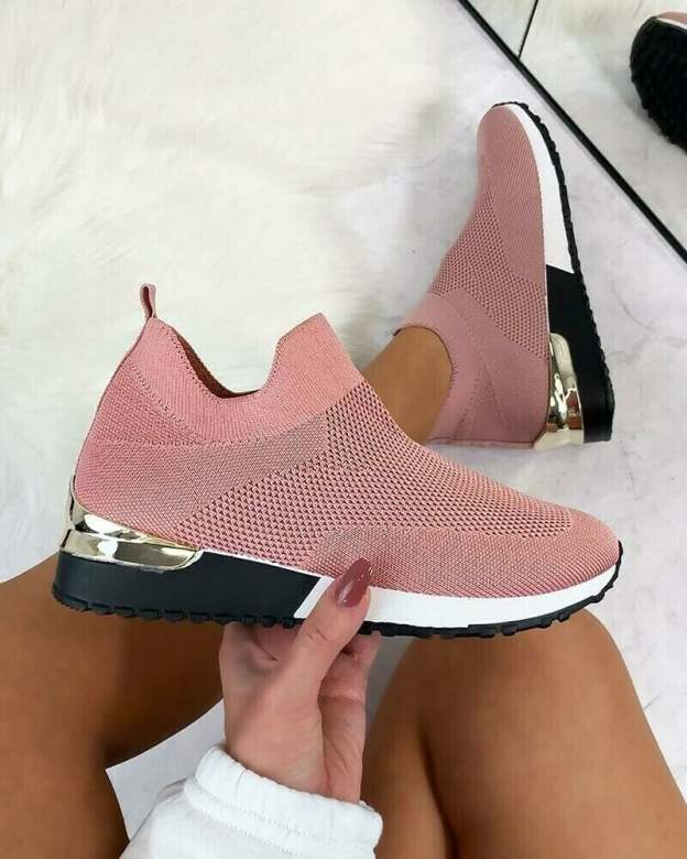 Elegante elastische Slip-On-Flachschuhe-larucoarto