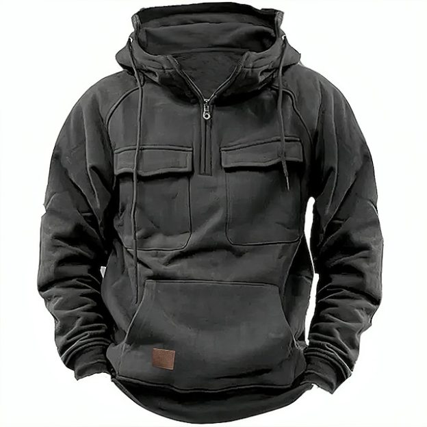 Men's Hoodie Quarter Zip Hoodie Tactical Hoodie-larucoarto