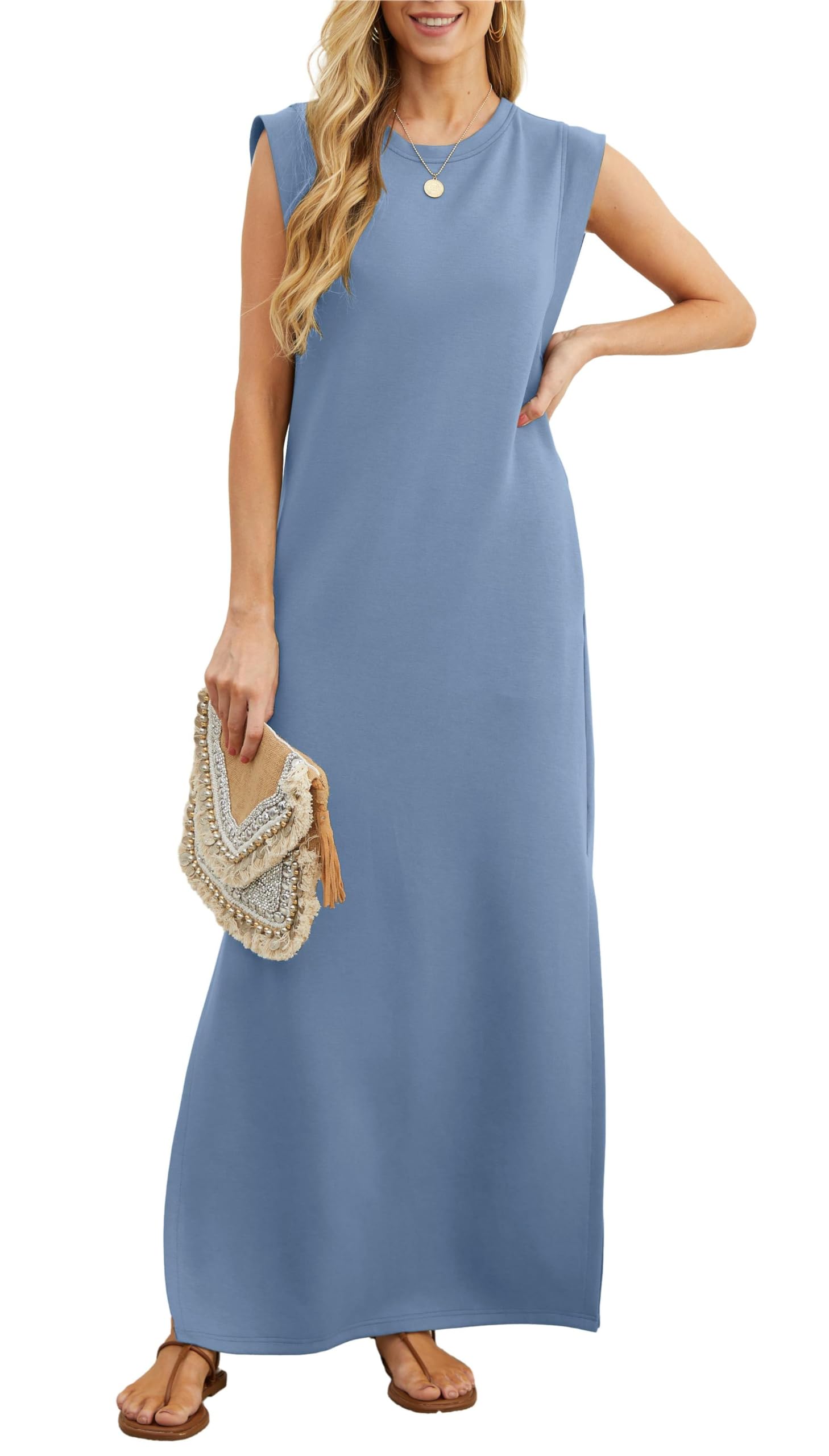 Women's Casual Loose Split Wrinkle-Free Maxi Dress (Buy 2 Free Shipping)-Comfort & Reliable