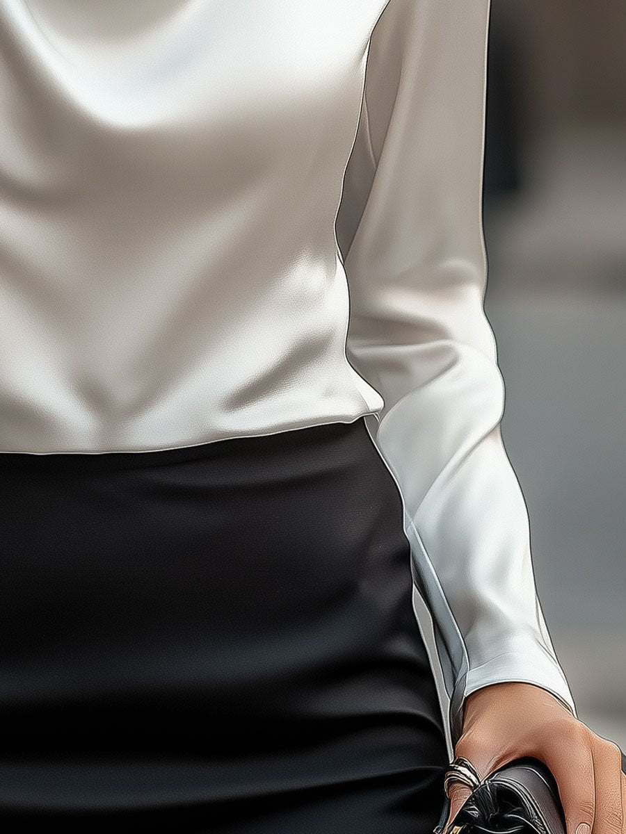 Frauen können von dieser gemütlichen Satinbluse einfach nicht genug bekommen-deurabatt