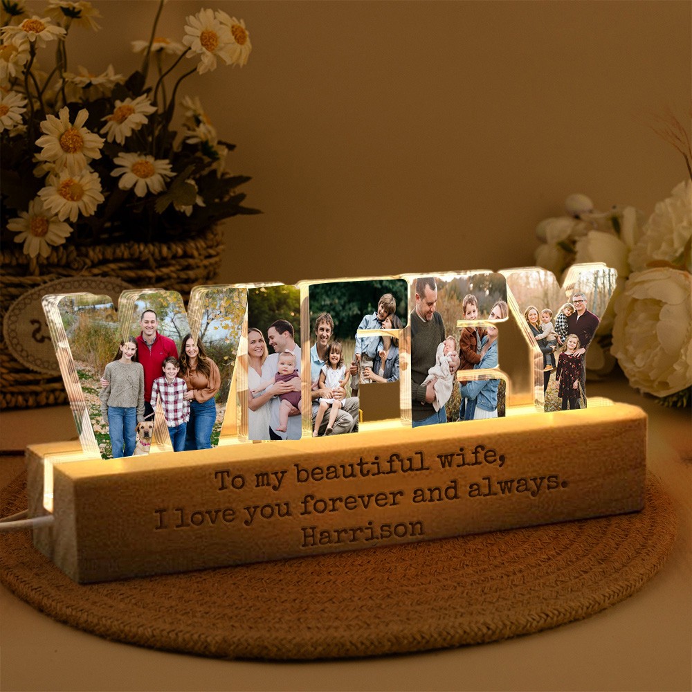 High quality personalized photo collage night light