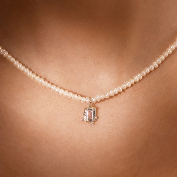 Starlight Square Sugar Pearl Necklace