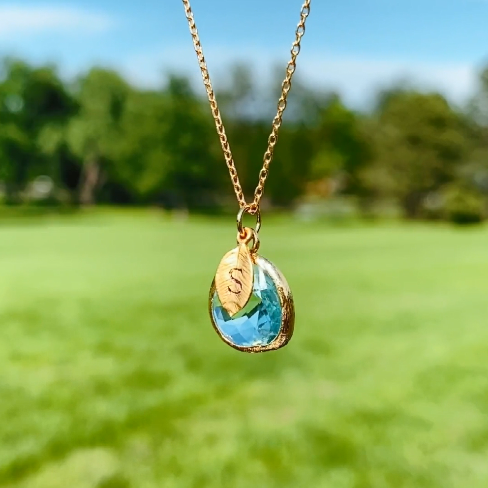 Personalized Aquamarine Necklace