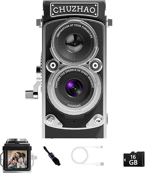 Digital Retro Camera, 1080P Full HD Video, 12 MP Auto Focus (with 16GB Card)