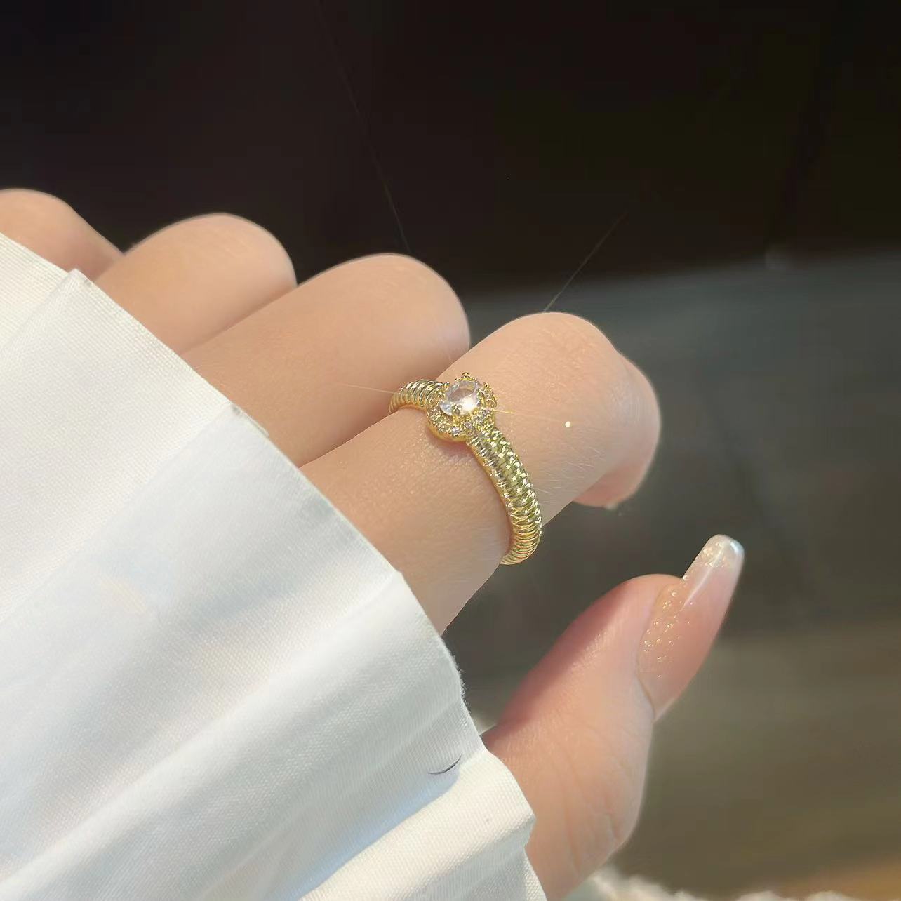 Adjustable Round Lab Grown Diamond Eternity Ring