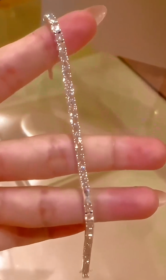925 Sterling Silver Full Star River Moissan Diamond Bracelet, Handmade with 266 Moissan Diamonds