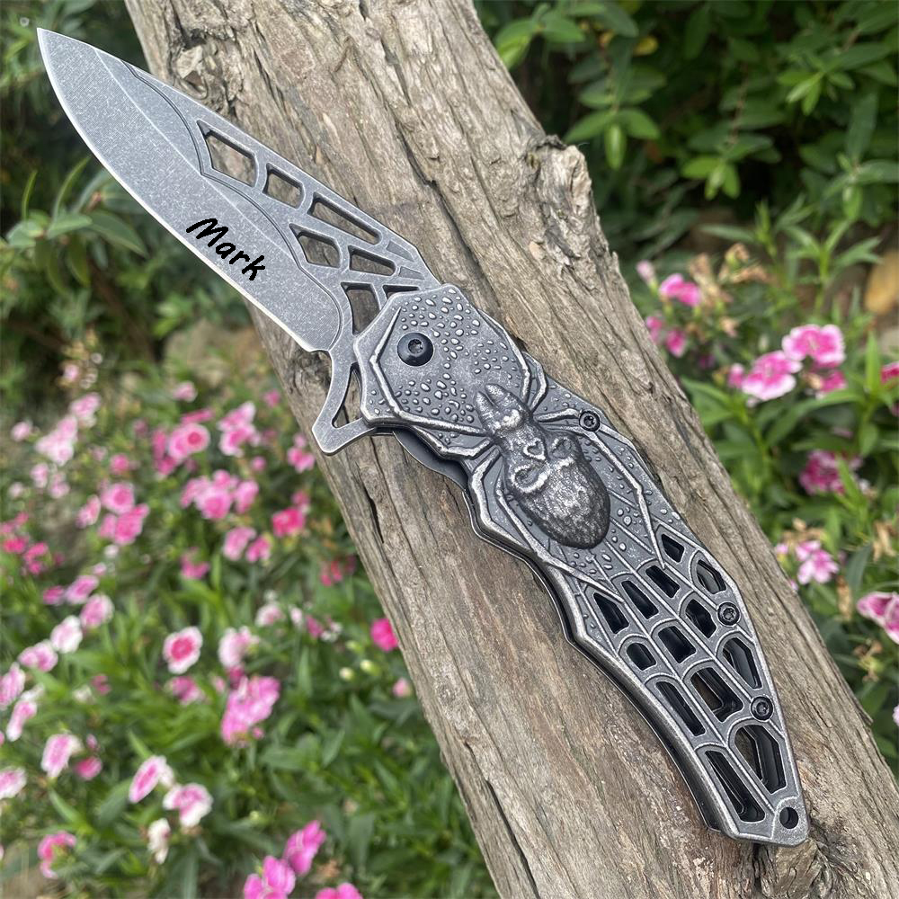 3D Skeleton Spider Folding Knife