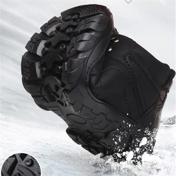 Men's Genuine Leather Wool Waterproof Anti-Slip Soft Sole Casual Boots-caipcmall