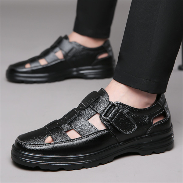 Men's outdoor casual genuine leather comfortable non-slip sandals-caipcmall