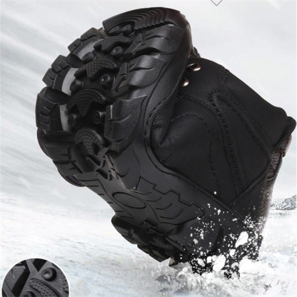 Men's Genuine Leather Wool Waterproof Anti-Slip Soft Sole Casual Boots-caipcmall