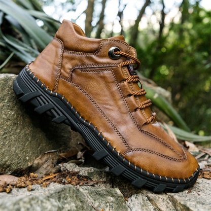 Men's Genuine Leather Boots Hand Stitched Comfort Shoes Large Size Retro Casual Boots.-caipcmall