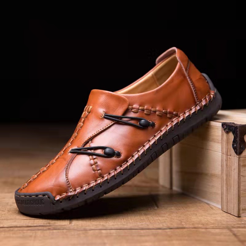 2023S Mens Genuine Leather Comfy Soft Sole Slip On Loafers-caipcmall
