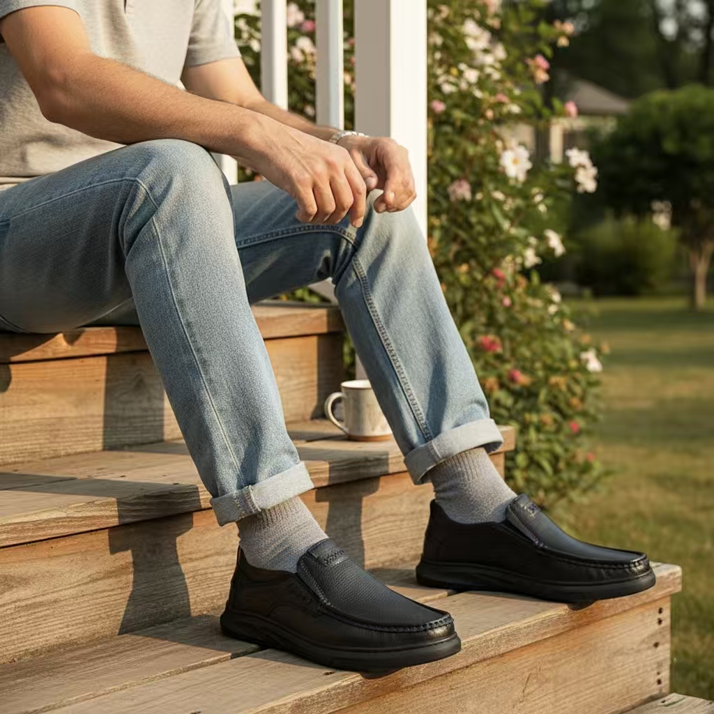 💥50% OFF⏳Men's Comfortable Arch Support Slip-On Leather Loafers