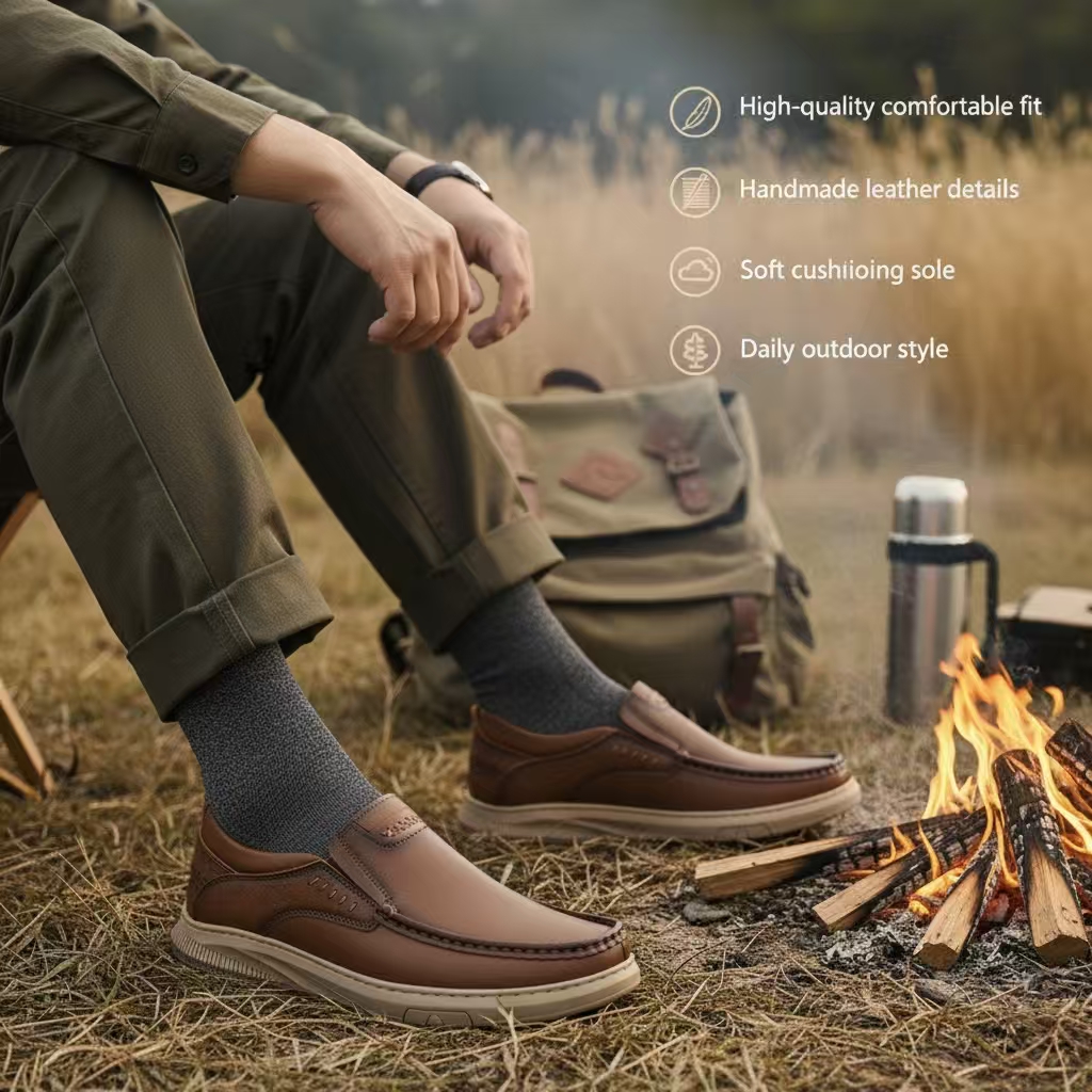 💥50% OFF⏳Men's Comfortable Arch Support Slip-On Leather Loafers