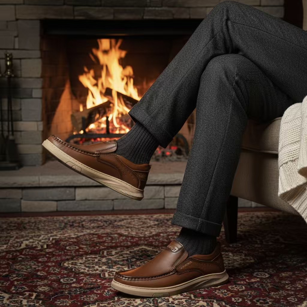 💥50% OFF⏳Men's Comfortable Arch Support Slip-On Leather Loafers