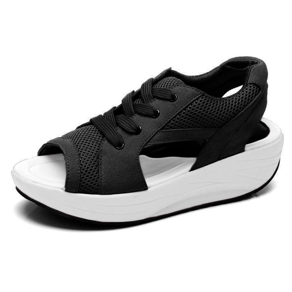 FUMOOD Platform Sandals Platform Wedge Breathable Rocking Shoes, Comfortable Sports Casual Women's Shoes