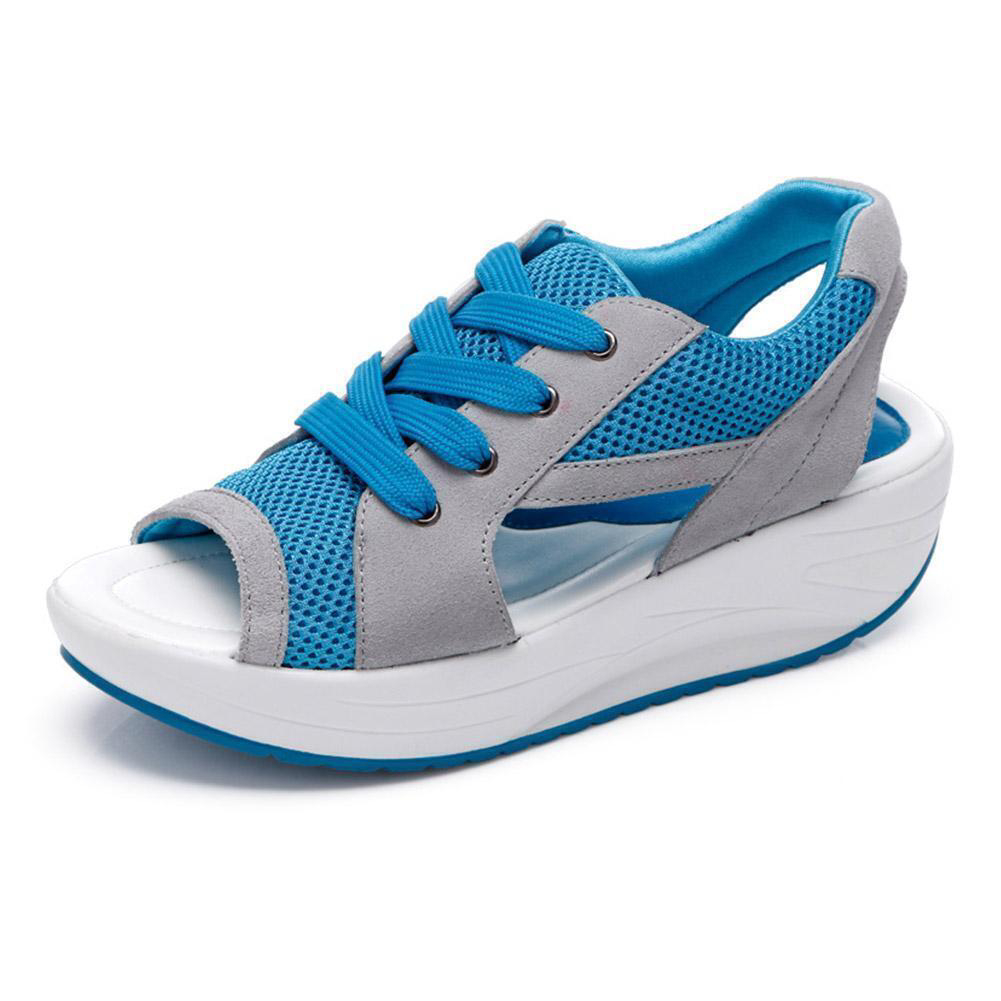 FUMOOD Platform Sandals Platform Wedge Breathable Rocking Shoes, Comfortable Sports Casual Women's Shoes