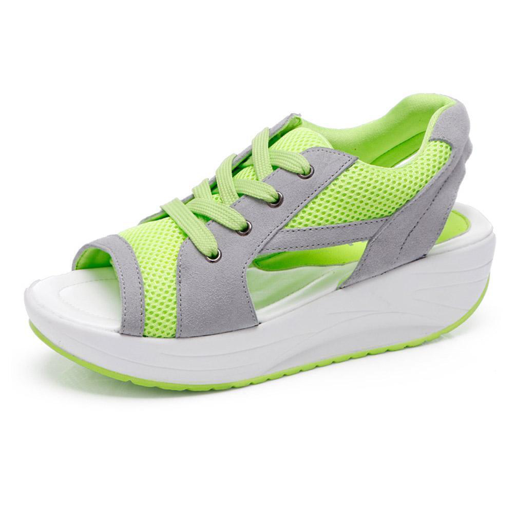 FUMOOD Platform Sandals Platform Wedge Breathable Rocking Shoes, Comfortable Sports Casual Women's Shoes