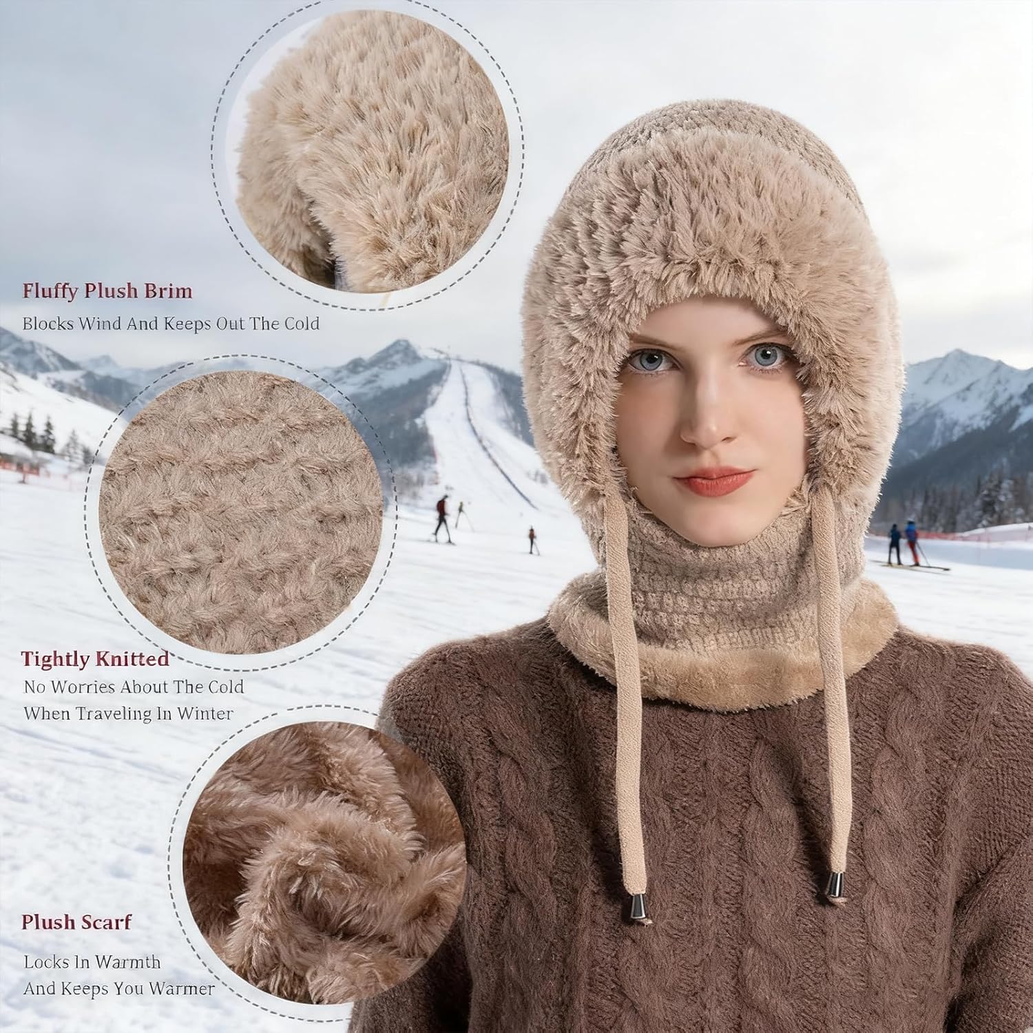 3 in 1 Beanie Hat with Scarf and Mask