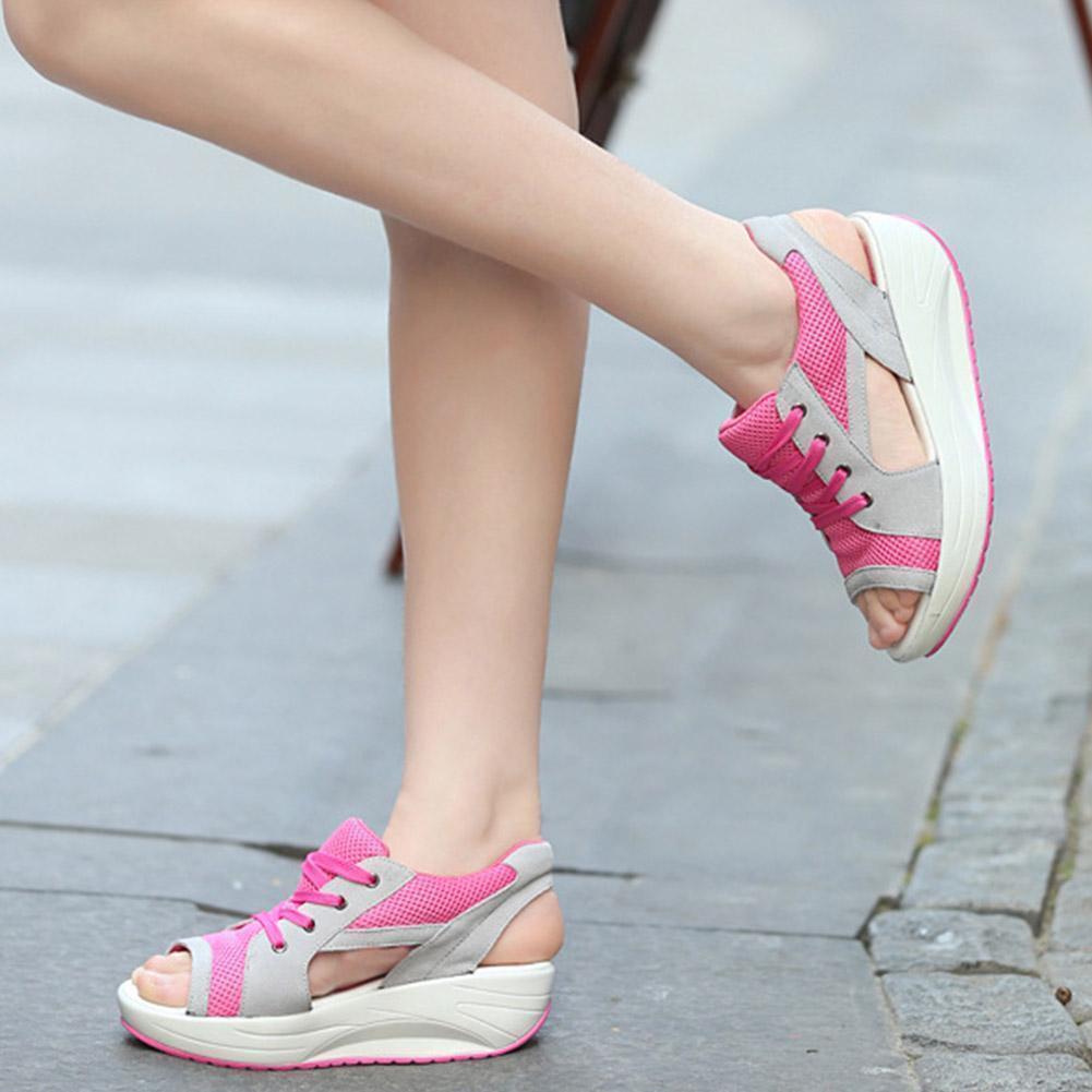 FUMOOD Platform Sandals Platform Wedge Breathable Rocking Shoes, Comfortable Sports Casual Women's Shoes