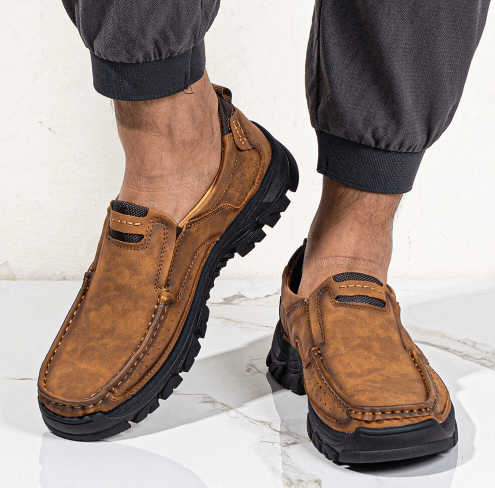 🔥Men's Casual Non-Slip Comfy Breathable Leather Slip On Lofers