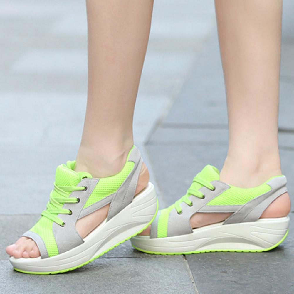 FUMOOD Platform Sandals Platform Wedge Breathable Rocking Shoes, Comfortable Sports Casual Women's Shoes