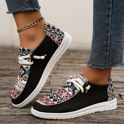 Women's Casual Comfy Tribal Pattern Canvas Shoes-caipcmall