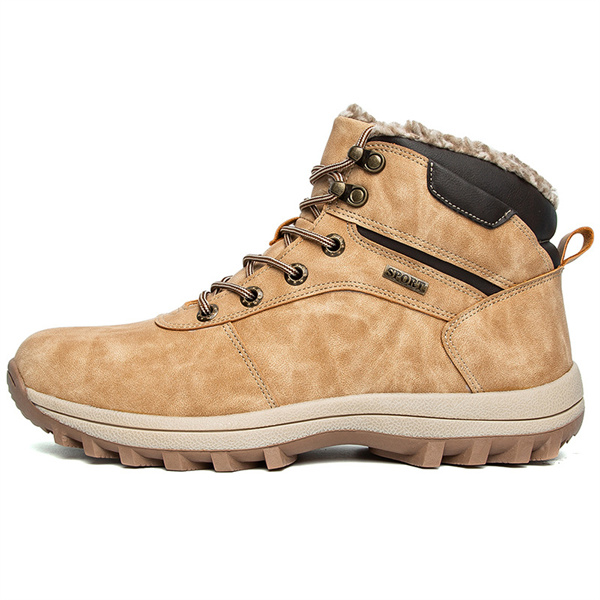 Mens Handmade Leather Mountaineering Outdoor Anti-ski Boots-caipcmall