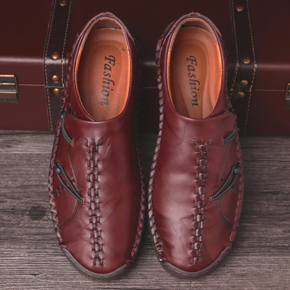 2023S Mens Genuine Leather Comfy Soft Sole Slip On Loafers-caipcmall