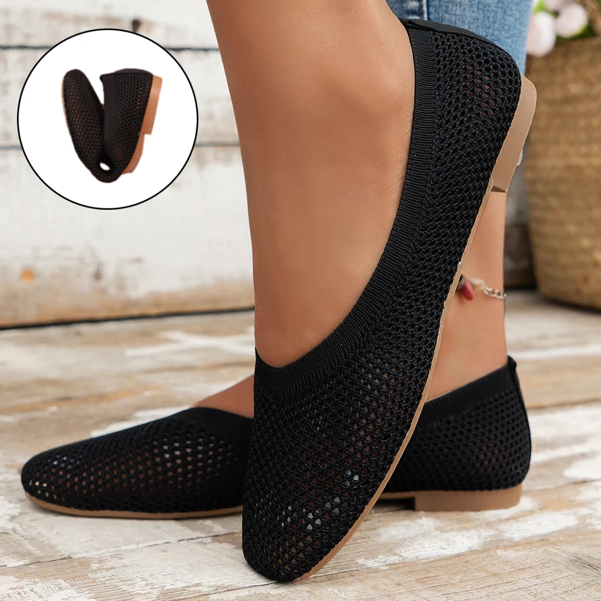 Women's Ballet Comfortable Soft Breathable Non-Slip Orthopedic Slip-On Flat Shoes-caipcmall