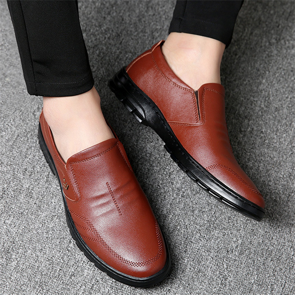 🔥Mens Genuine Leather Soft Inslole Non Slip Casual Business Shoes-caipcmall