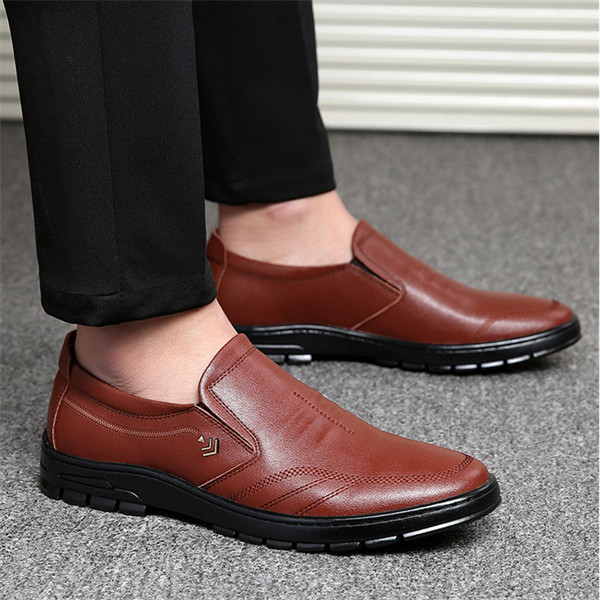 🔥Mens Genuine Leather Soft Inslole Non Slip Casual Business Shoes-caipcmall