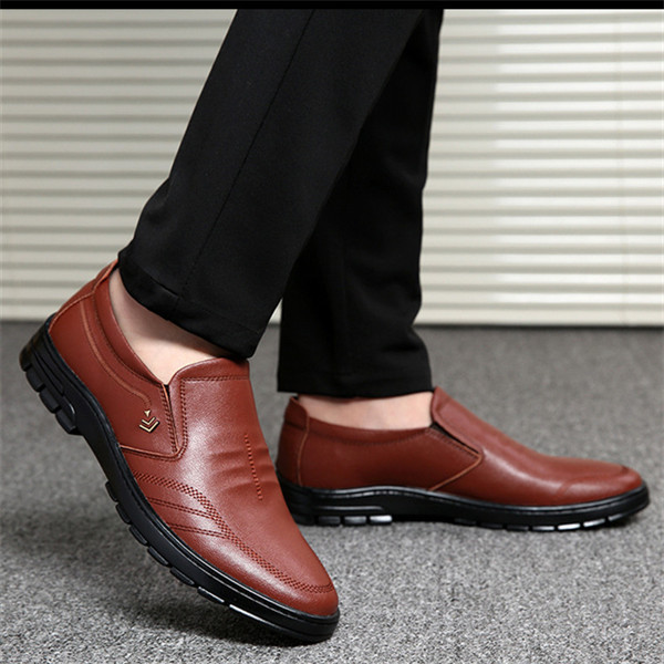 🔥Mens Genuine Leather Soft Inslole Non Slip Casual Business Shoes-caipcmall