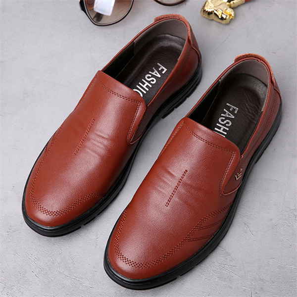 🔥Mens Genuine Leather Soft Inslole Non Slip Casual Business Shoes-caipcmall