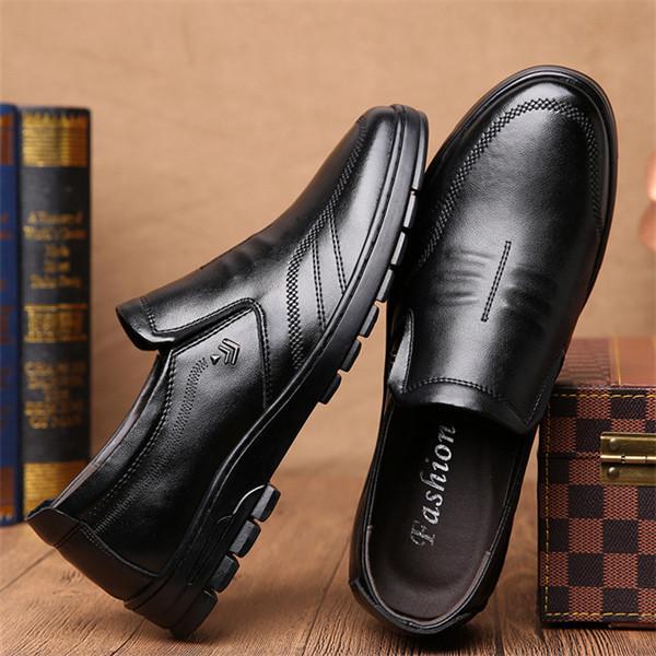 🔥Mens Genuine Leather Soft Inslole Non Slip Casual Business Shoes-caipcmall