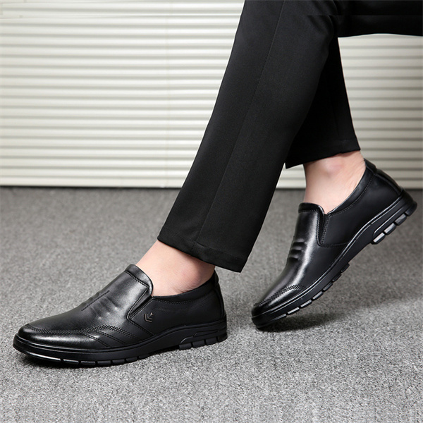 🔥Mens Genuine Leather Soft Inslole Non Slip Casual Business Shoes-caipcmall
