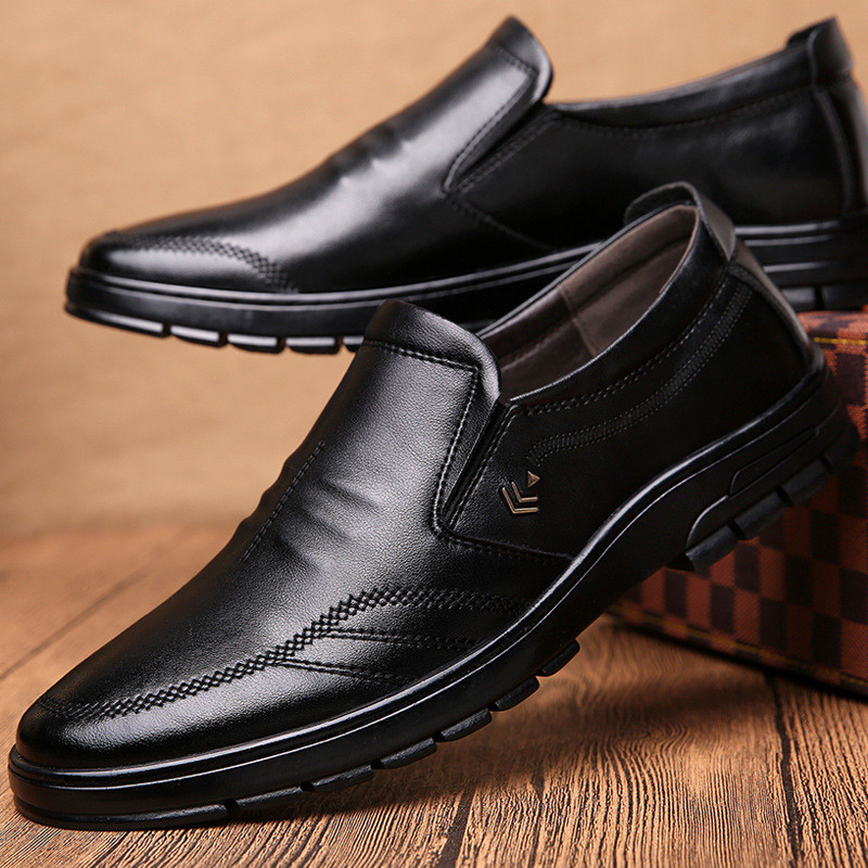 🔥Mens Genuine Leather Soft Inslole Non Slip Casual Business Shoes-caipcmall